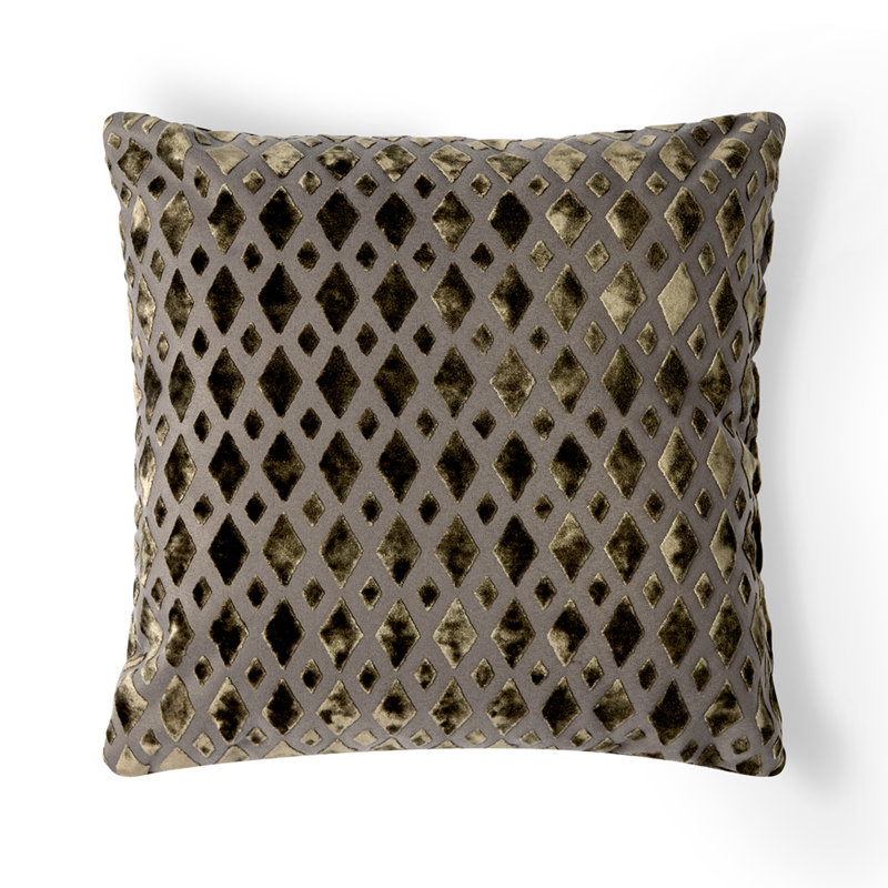 Housse et insert de coussin carré gris anthracite chic, Olive foncé