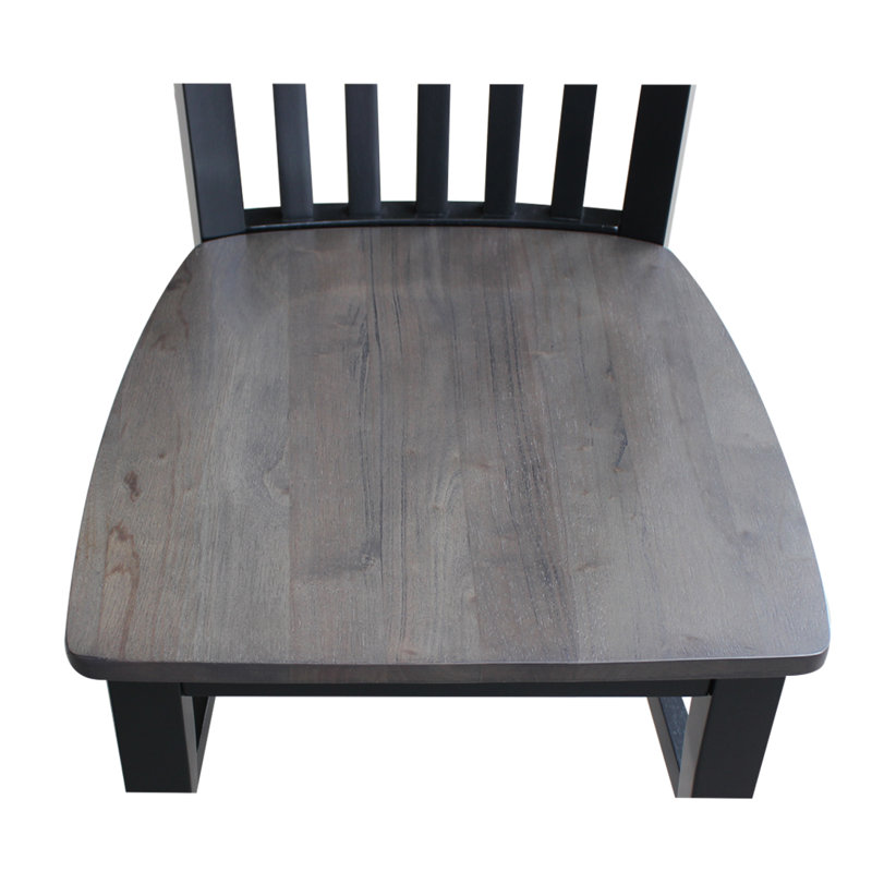 Sardinia Solid Wood Dining Chair, Coal Black/Washed Black