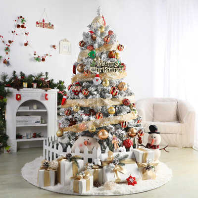 30Ct 2.36 Inch Christmas Tree Balls Ornaments, Colored Shatterproof Plastic Decorative Baubles Decorations For Xmas Tree Decor Holiday Party Wedding Decoration (Red & Gold, 60Mm)