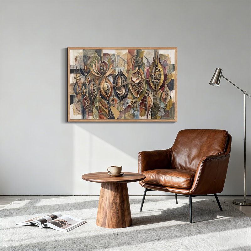 Art mural sur toile, feuilles et coquillages, H 24 po x l 36 po