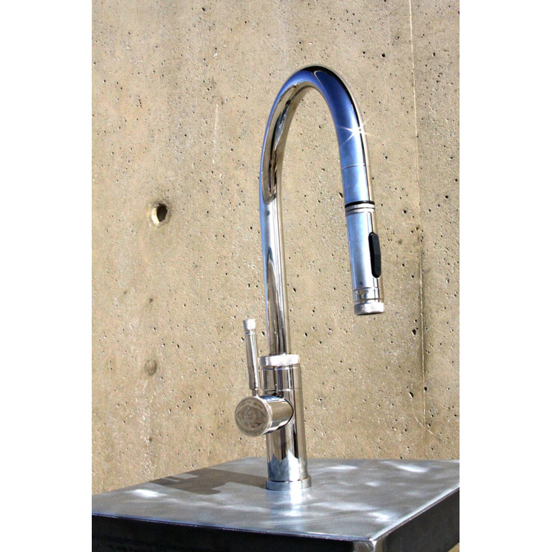 Industrial Plp Pulldown Faucet -Toggle Sprayer, Polished Nickel