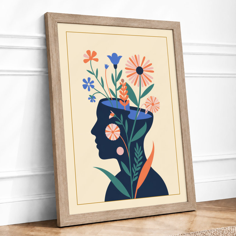 Thoughts in Bloom Modern - Framed Print, A2 - 59.4 x 42.0 cm, Oak