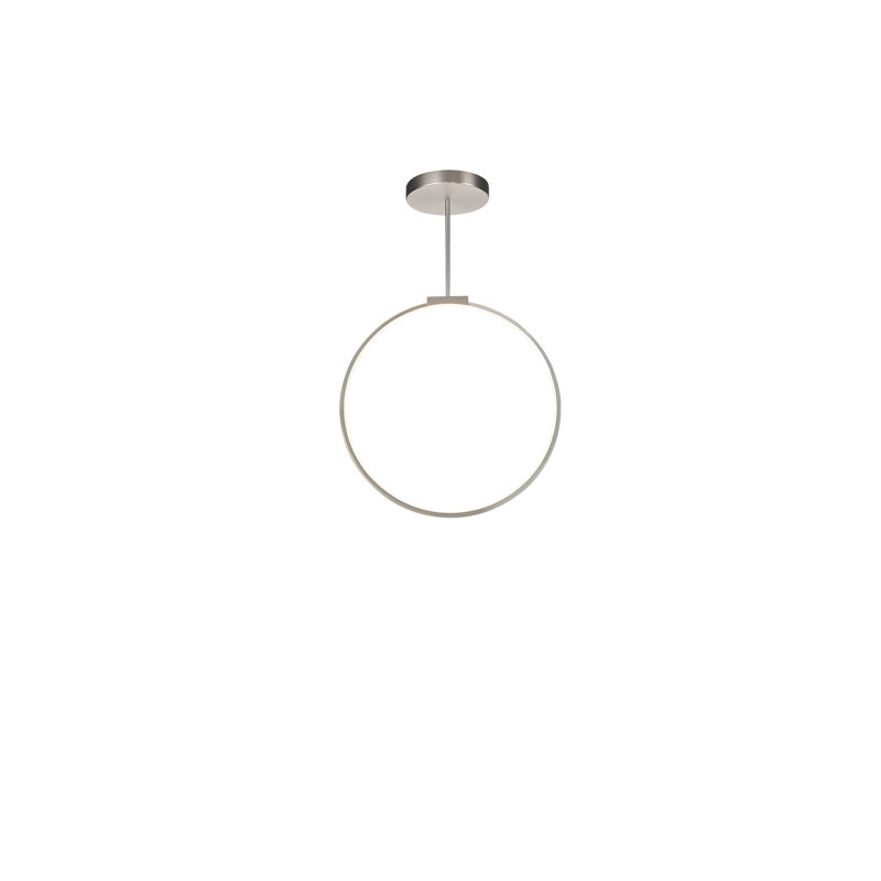 Cirque 1 - Light LED Unique/Statement Pendant, Brushed Nickel, 71.63" H x 24" W x 0.75" D