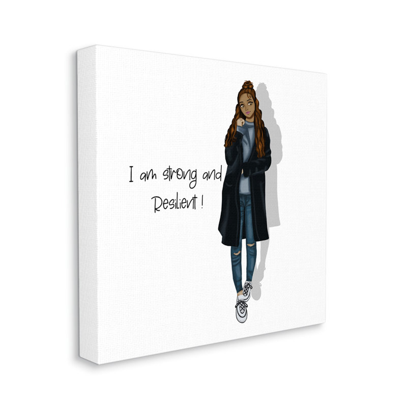 Strong and Resilient Female Motivational Canvas Print, 17 x 17