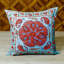 Housse de coussin en coton brodée Novica