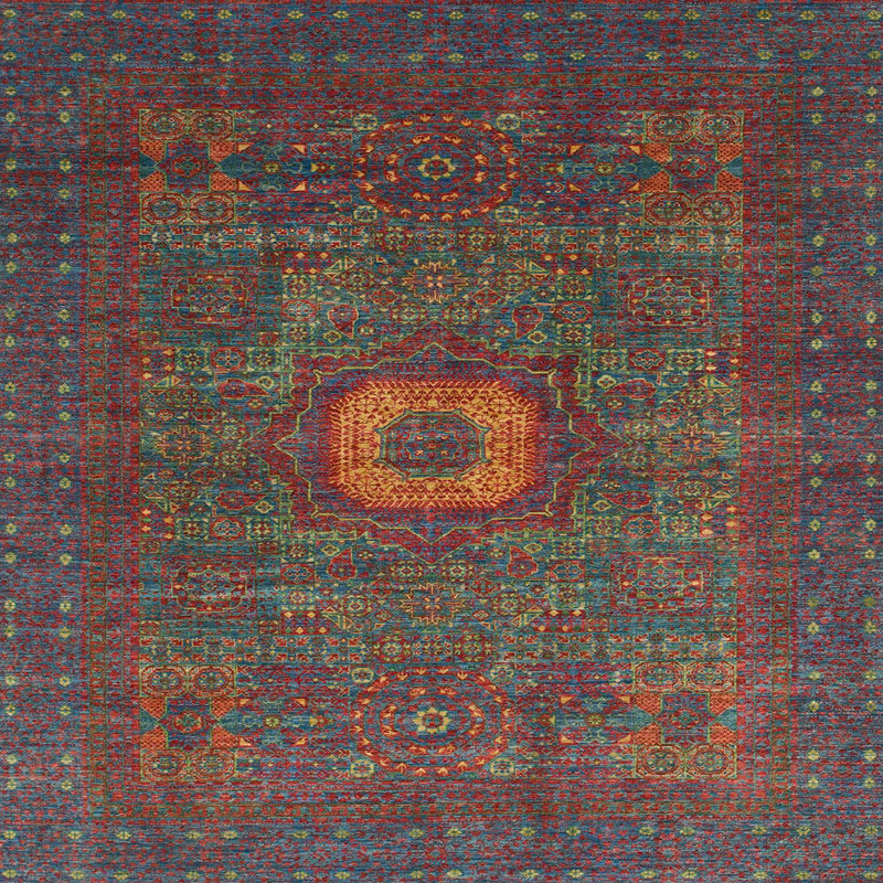 Abstract Indoor Rug, Square 3'