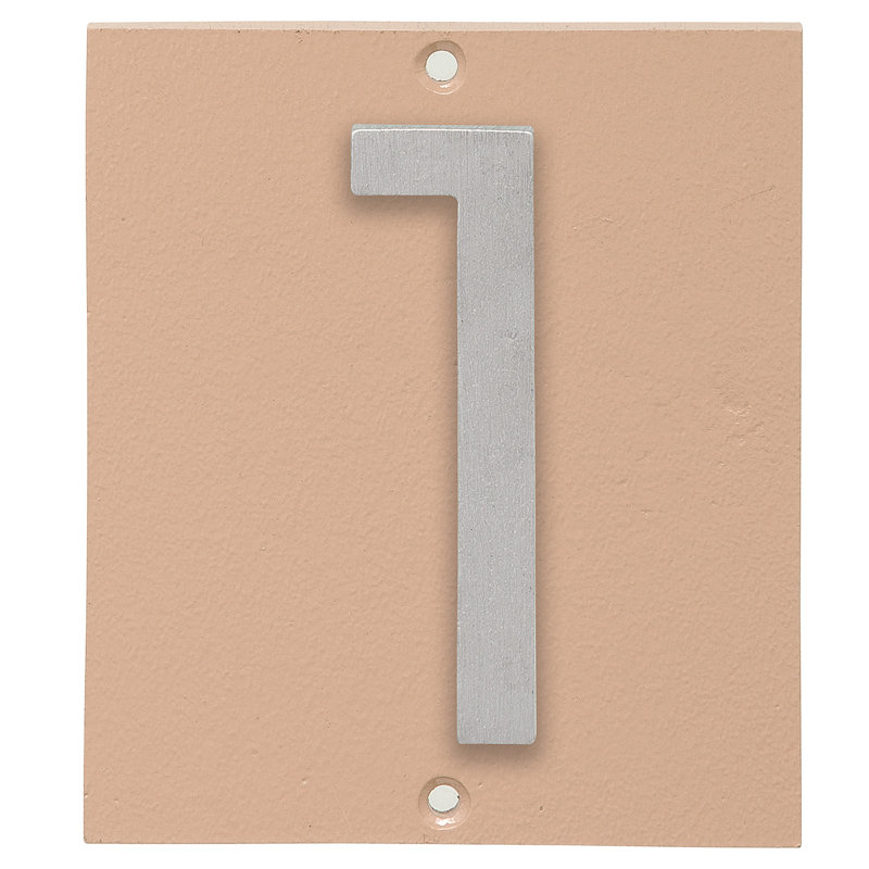 Plaque d’adresse murale sur 1 ligne flottante, Taupe, Aluminium brossé, Oui