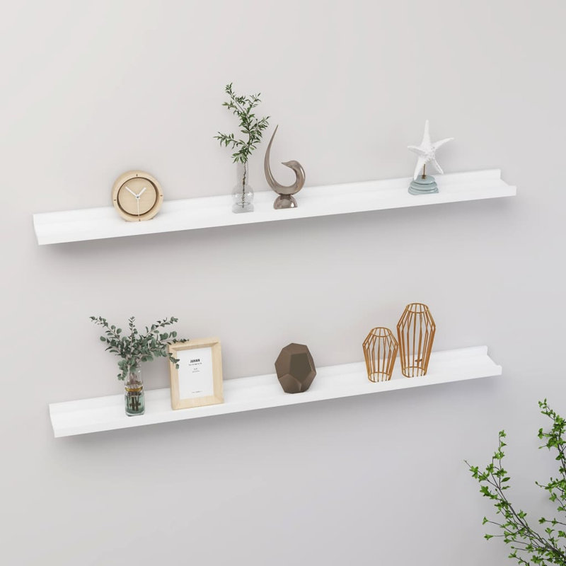 Gracelan 2 Piece Picture Ledge Wall Shelf, 3 cm H x 100 cm W x 9 cm D, White