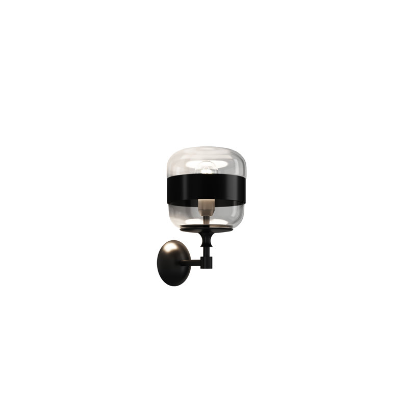 Futura Wall Lamp P White Black Matt Black 1 E26 Ul, Crystal;Matt Black