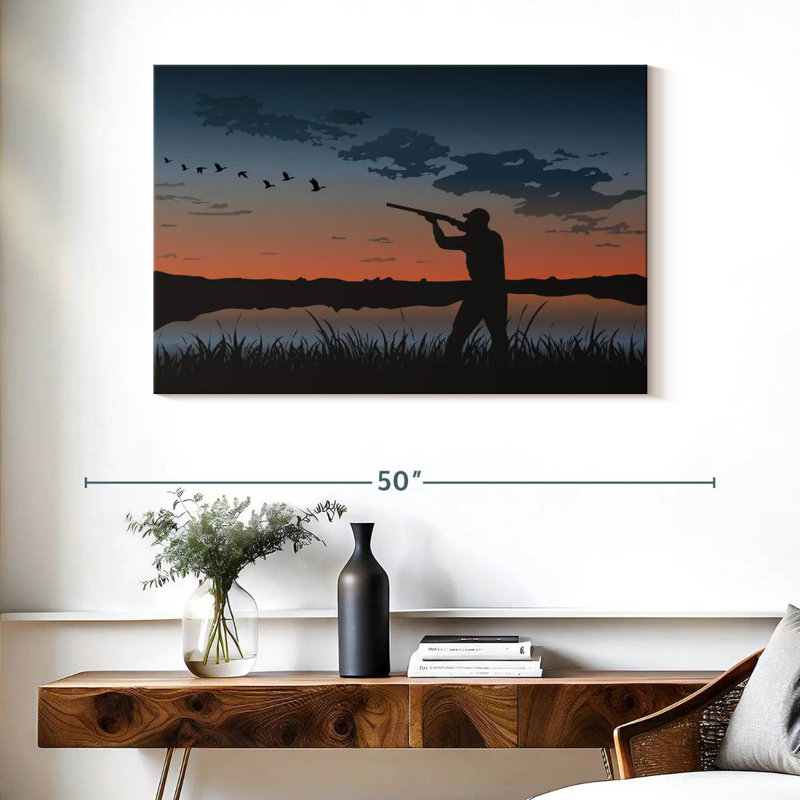 Senne, chasse au canard au coucher du soleil