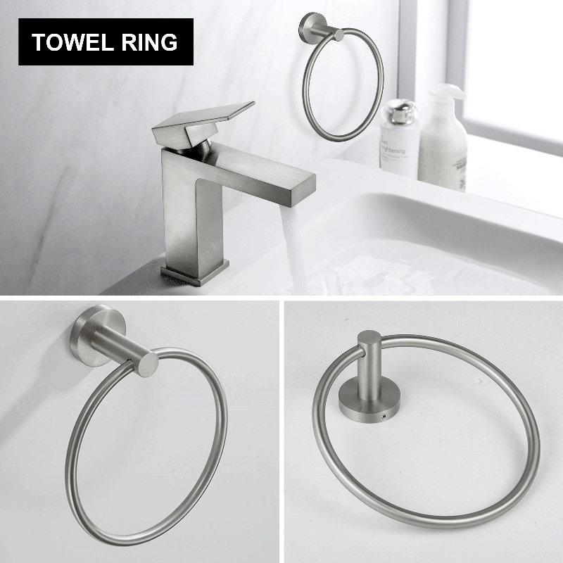 Ensemble de quincaillerie de salle de bain 5 pièces, Nickel brossé