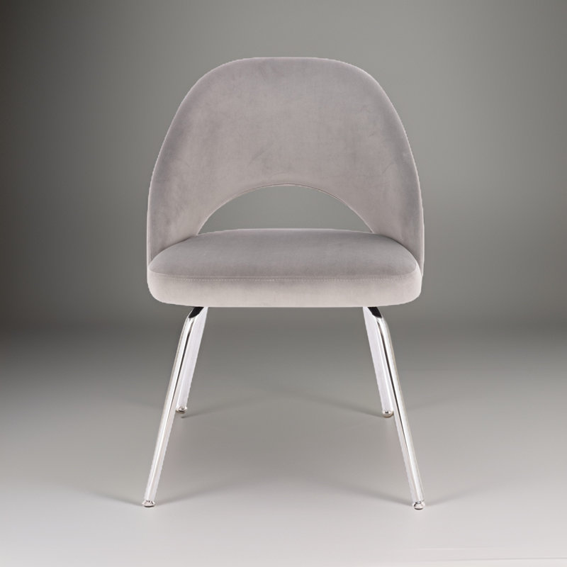 Chaise parsons en velours Yori, Gris