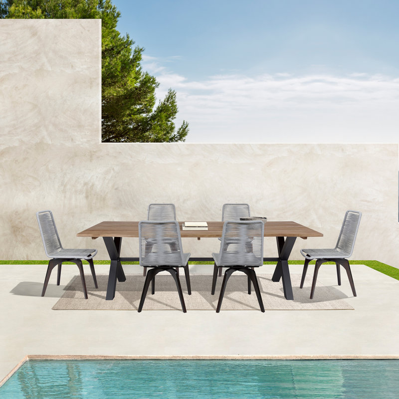 Naples Patio Dining Set with Rectangular Table, 6