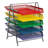 Mind Reader 5-Tier Paper Tray, Desktop Organizer, File Storage, Workspace, Office, Metal Mesh, 11.75"L x 14"W x 15"H, Assorted Colours