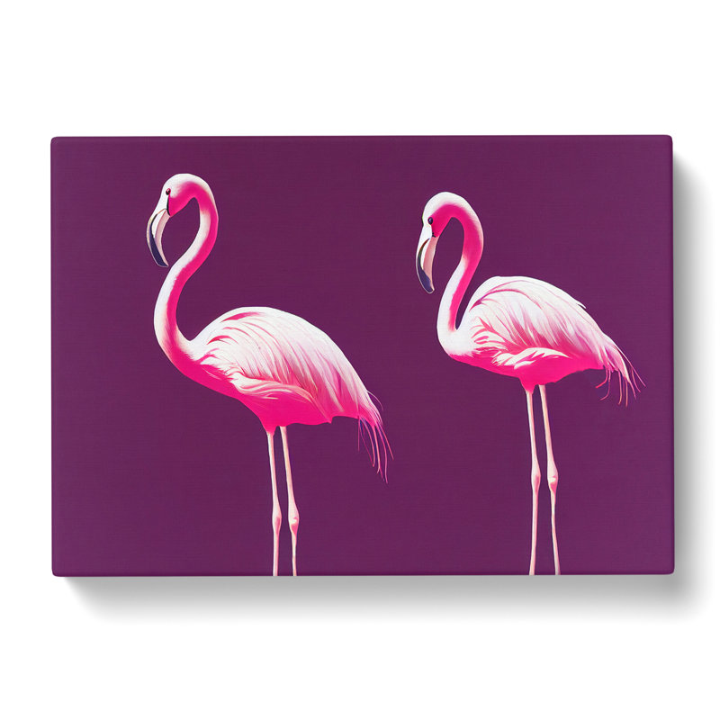 Enchanting Flamingos - Wrapped Canvas, 40cm H x 60cm W x 3cm D