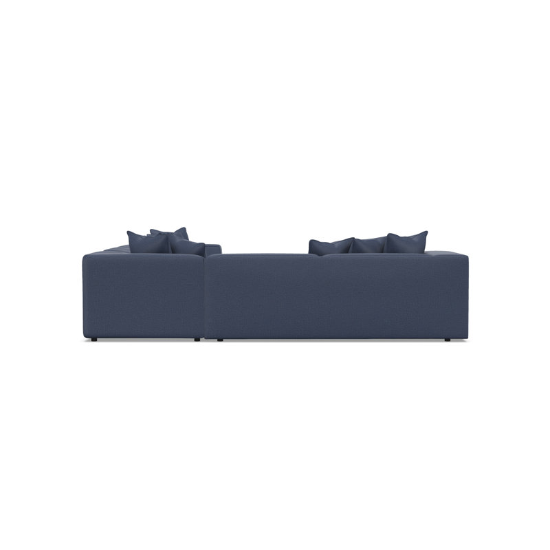 Bliss Sectional, 28" H x 123.5" W x 123.5" D, Blue Polyester