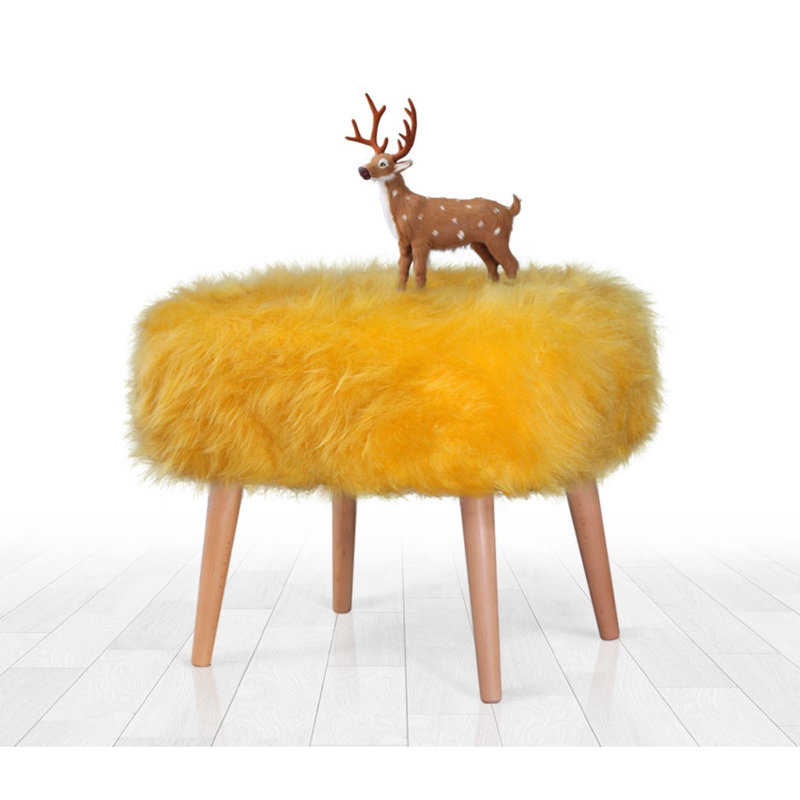 Repose-pieds de cocktail rectangulaire 19,7 po Alailah, 100 % polyester jaune