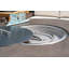 Universal Teak 48" Hexagonal Fire Table With Faux Concrete Top