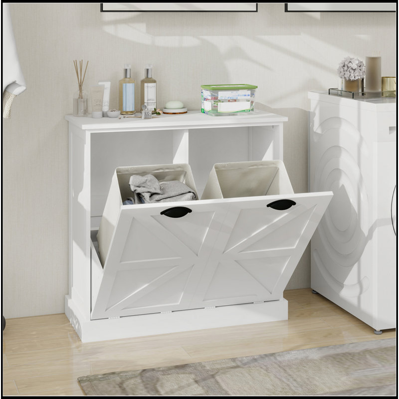 Armoire de trieur de linge sophistiquée à deux compartiments pour une organisation soignée