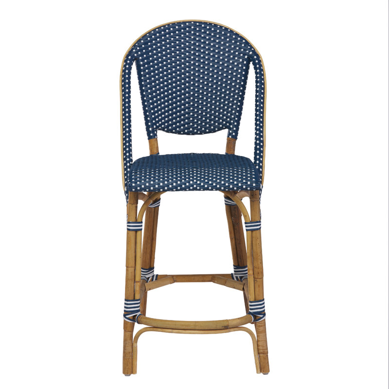 Tabouret Popplestone, Bleu marine à pois blancs, Tabouret de comptoir (siège d'une hauteur de 26,3