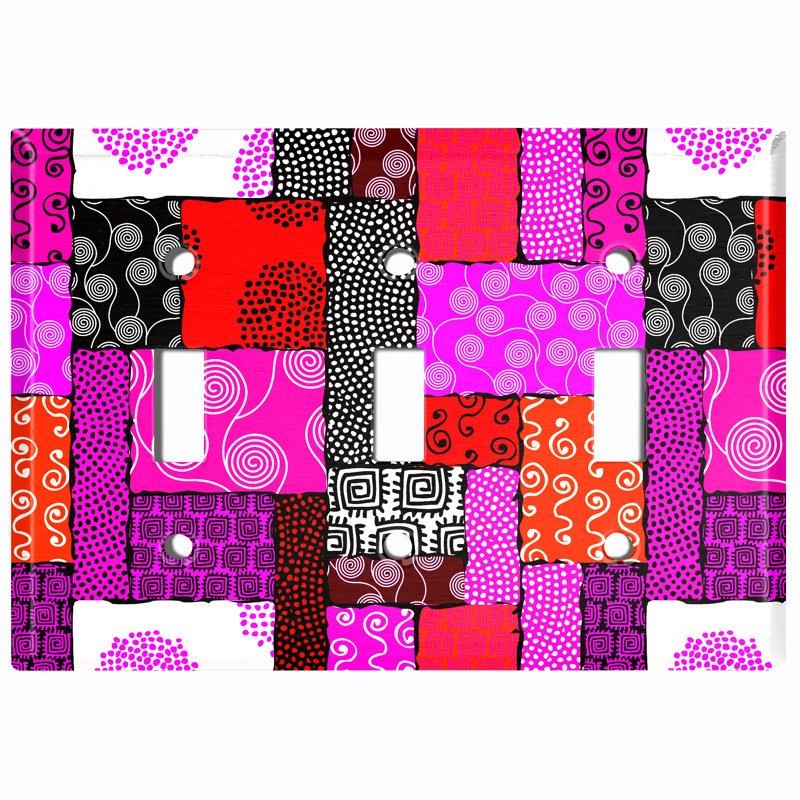 Patterned 3 - Gang Toggle Light Switch Standard Wall Plate