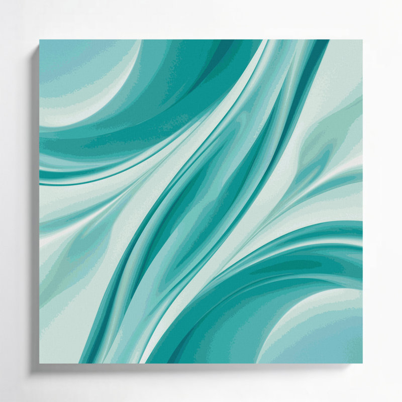 Art mural sur toile dégradé bleu abstrait, H 32 po x l 32 po