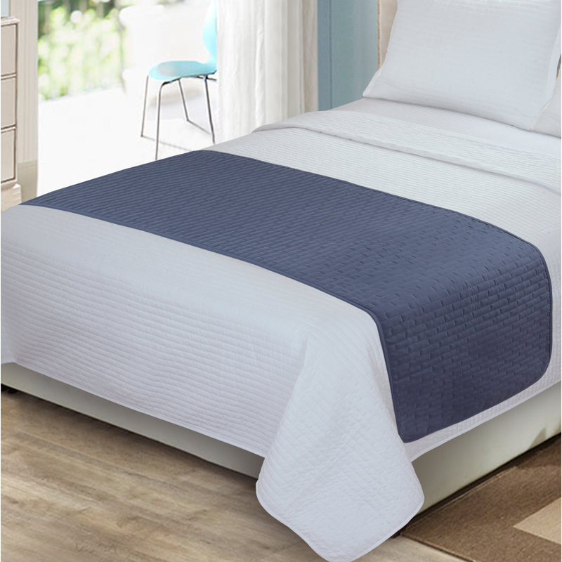 South Point Hospitality 120 GSM Luxury Microfiber Bed Runner, Navy, Queen