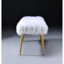 Banc rembourré en fausse fourrure blanche