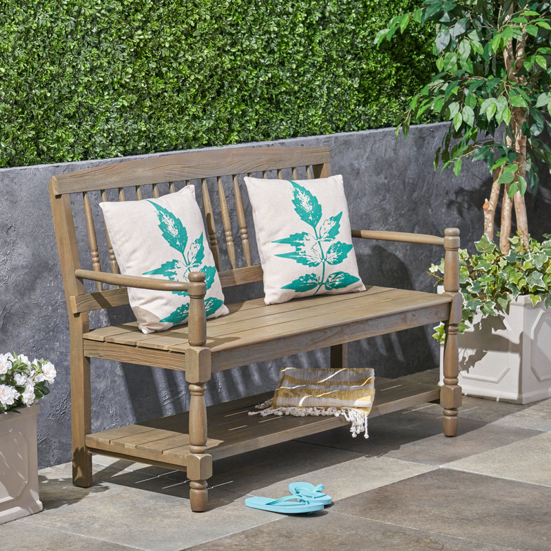 Banc en bois d'acacia Imperial, Gray