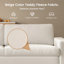 212cm Beige Teddy Fleece 2-Seater Sofa, Deep Seat Sofa with Wide Armrests for Living Room