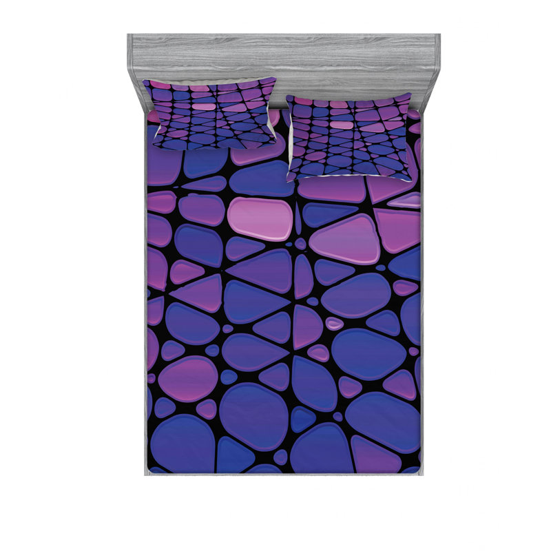 Ensemble de draps en verre coloré contemporain, Ensemble de draps pour lit double avec un drap-hou