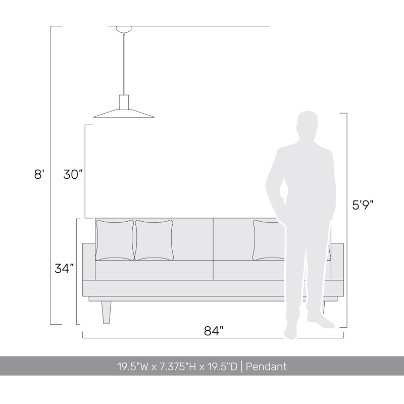 Meier 20" LED Pendant in Coffee/Black