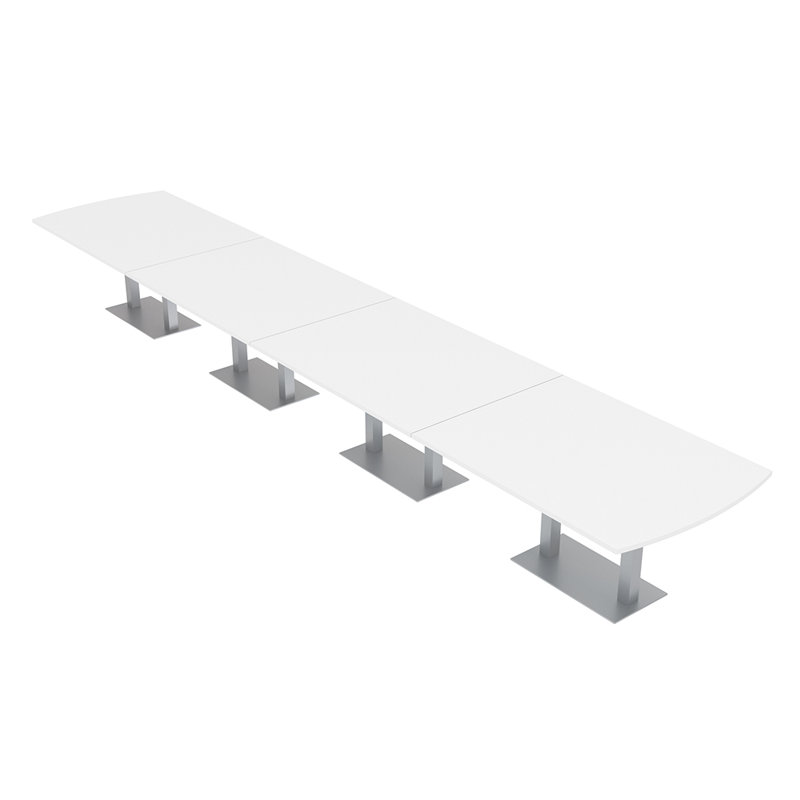 Table de conférence Pavert Arc, Argent argent, Blanc classique, H 30 po x l 240 po x P 48 po