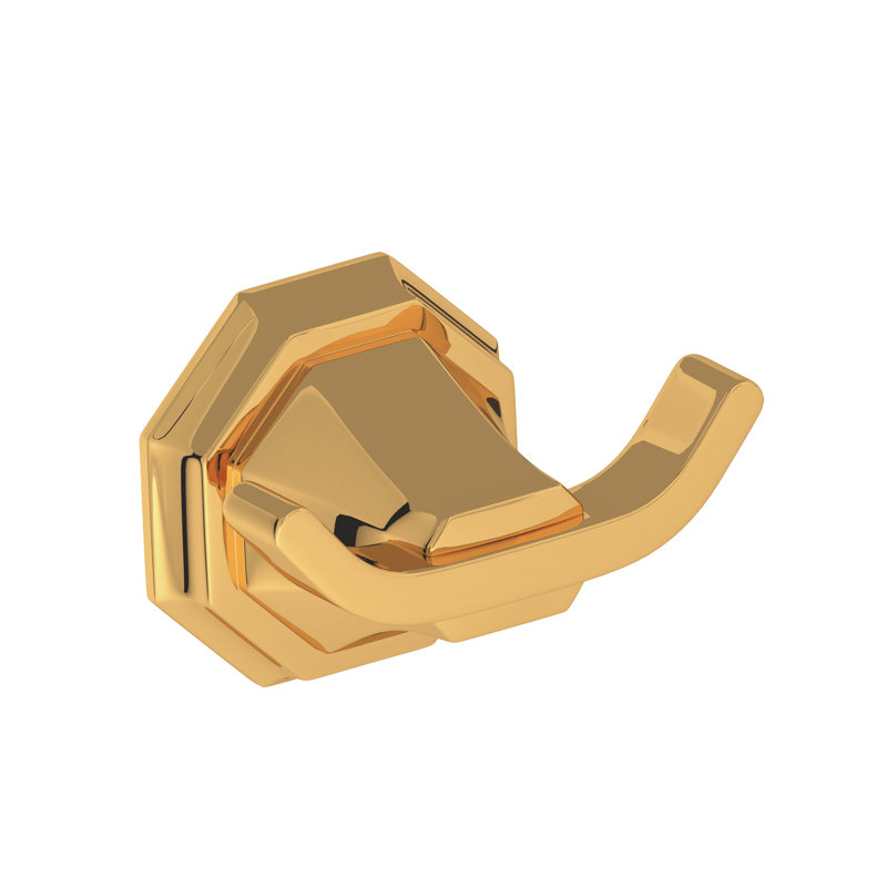 Deco Double Robe Hook, English Gold