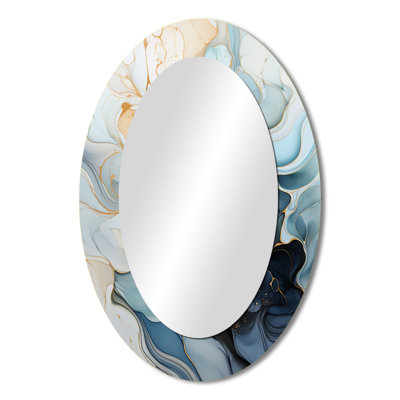 Minimalism Serenity In Motion - Modern Oval Wall Mirror