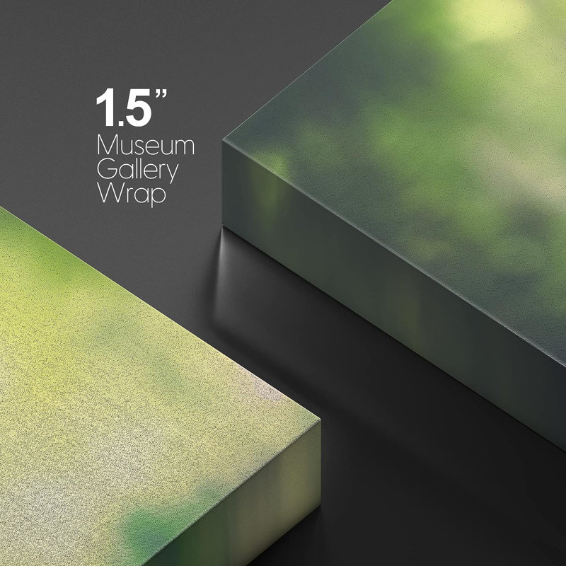 Zen Meditation Green Jungle Landscape Canvas Print with Wood Frame