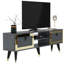 Meuble télé Catena Elegant Modern, anthracite et or, 59,1 po x 17,9 po x 11,8 po | Panneau de particules 100% mélaminé, plusieurs tablettes | Conception murale et élégante pour le salon et les espaces de divertissement-108199874