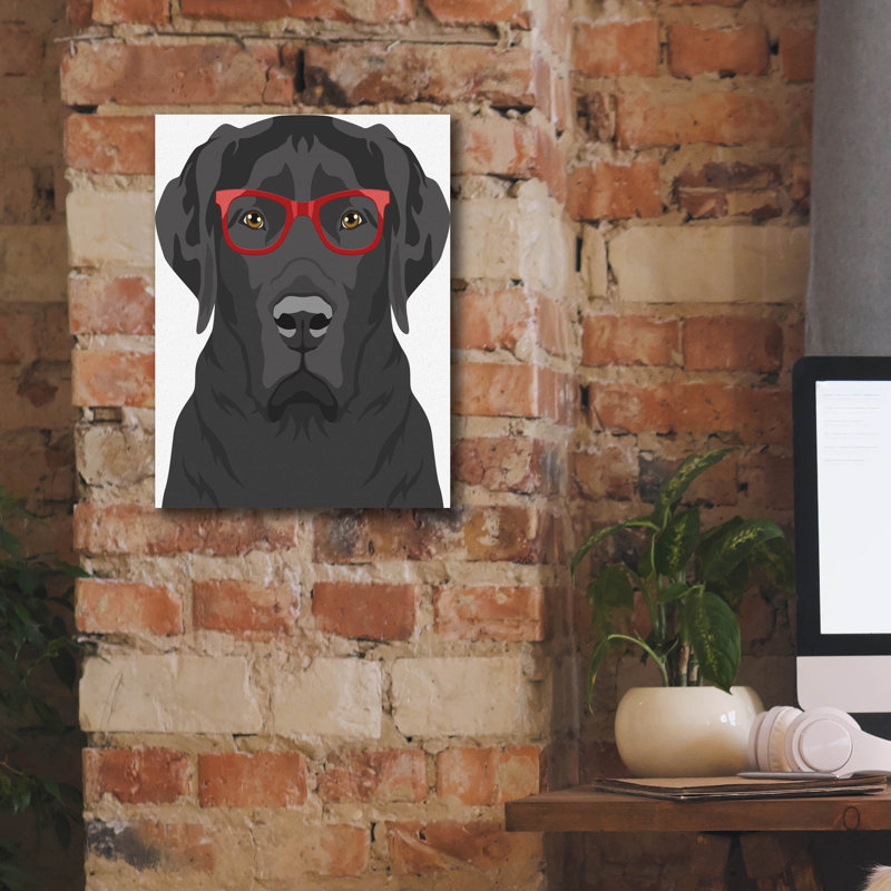«Labrador Retriever Porter Hipster Glasses 2» par Furbaby Affiliates, art mural sur toile