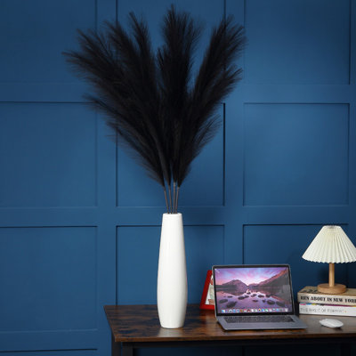 4 pièces très grandes décorations de fausse herbe de pampas, 44 pouces de hauteur, grandes peluches artificielles de pampas artificielles, décorations de fleurs séchées