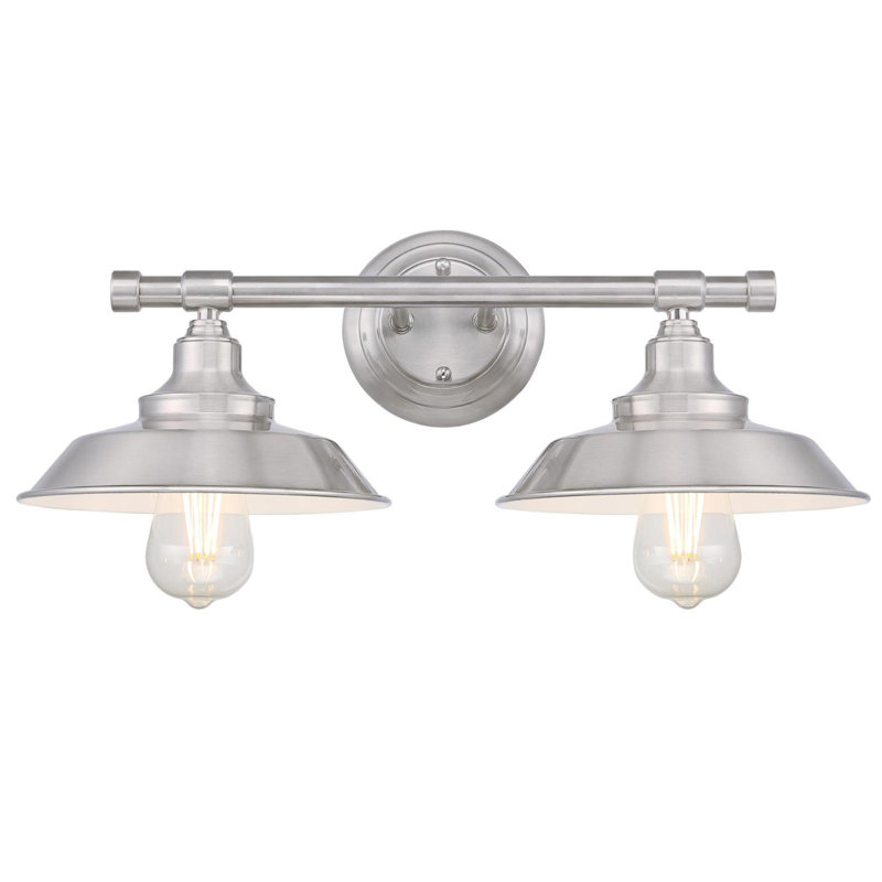 Éclairage de salle de bain à intensité variable 2 lumières Myndi, Non, Nickel brossé