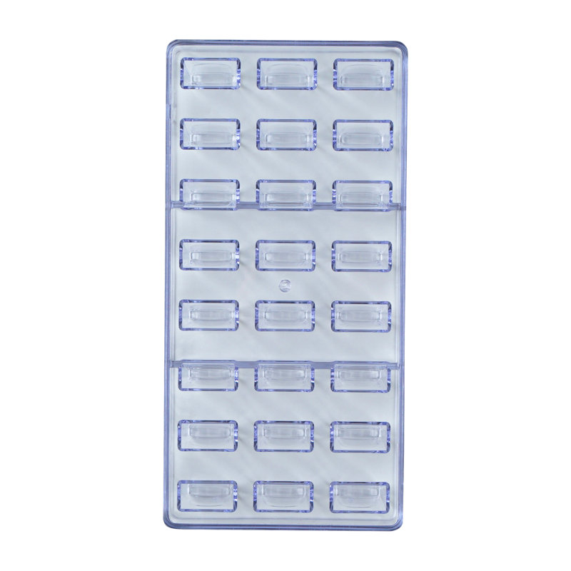 Moule à chocolat 10,8 x 5,3 po, 1 moule à bonbons congelable - 24 cavités, de forme triangulaire, en polycarbonate transparent, pour le chocolat, lavable au lave-vaisselle, facile à retirer