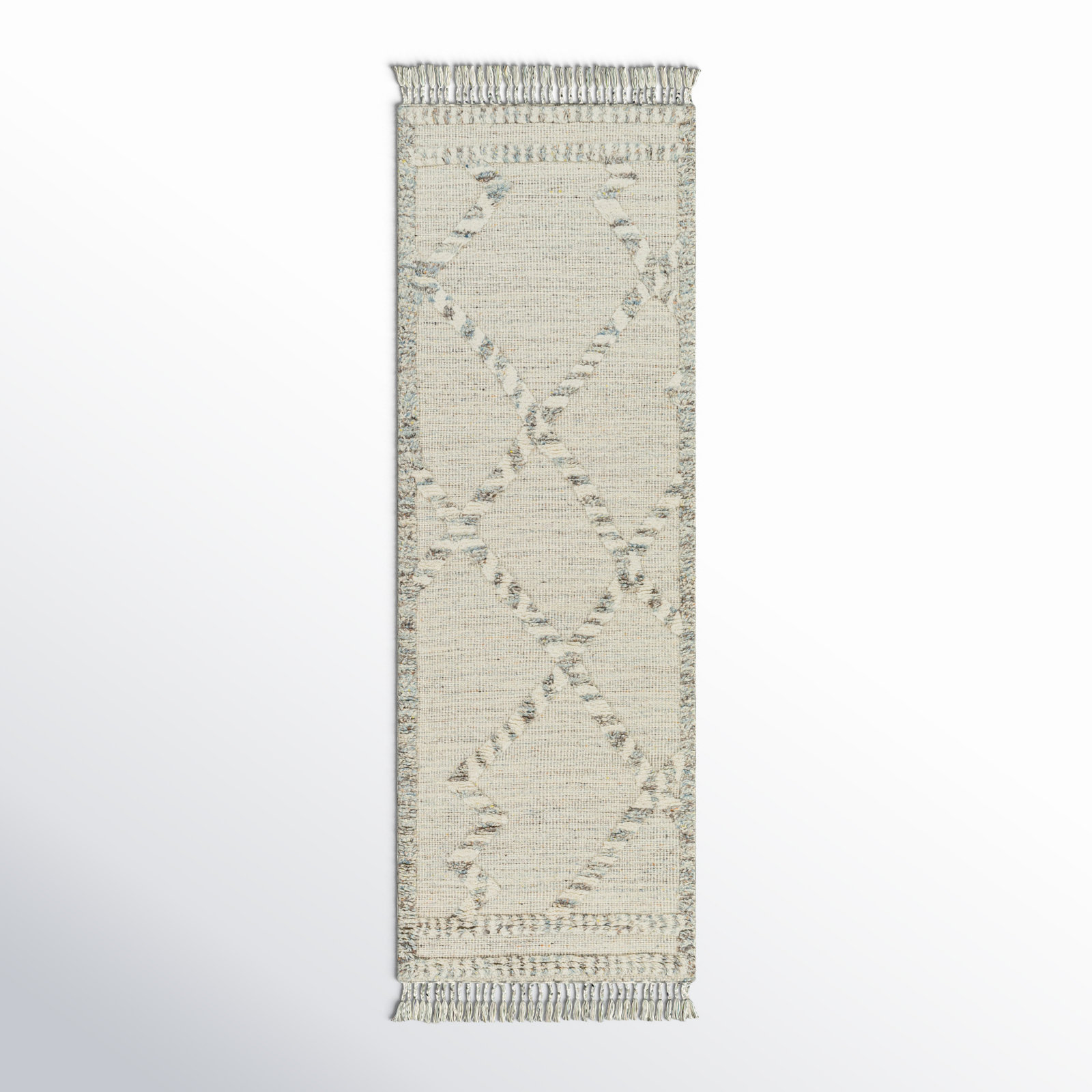 Leanna Hand-Knotted Ivory Moroccan Rug, Runner 2'6" x 8'
