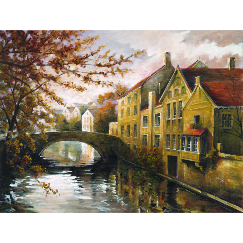 Le long de la voie navigable - Impression sur toile tendue, L 48 po x H 36 po