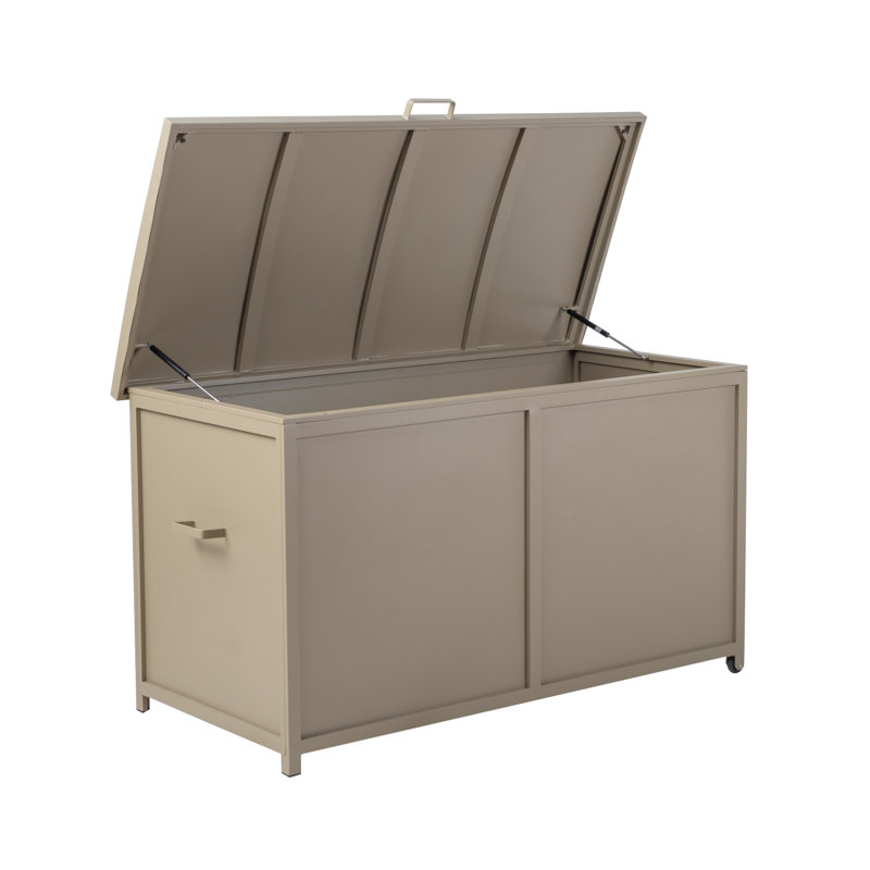 Alfresco Home Yacht 33'' W 390 Gallons Water Resistant Metal Deck Box with Wheels, Beige