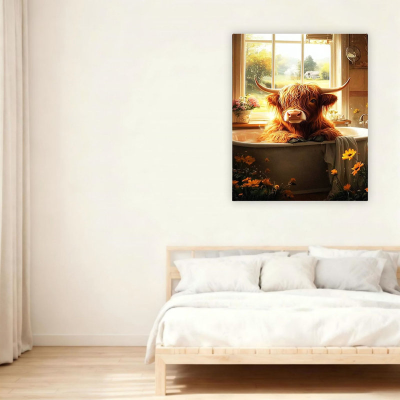 Art mural sur toile 24 "x 36" Highland Cow