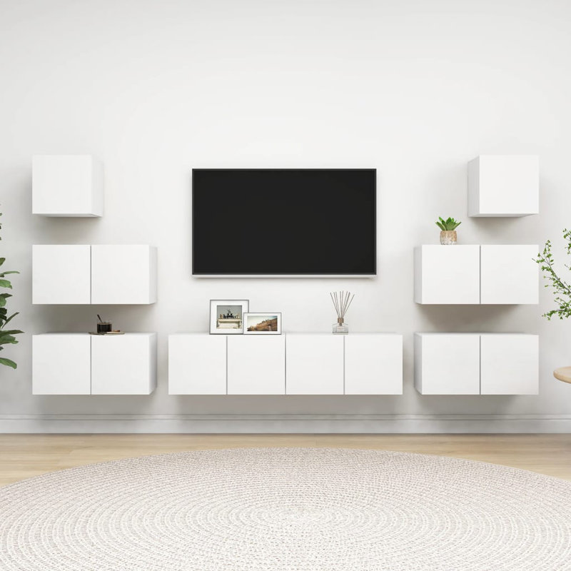 Gineva Unfinished Floating Entertainment Centre for TVs up to 88", 120cm, White