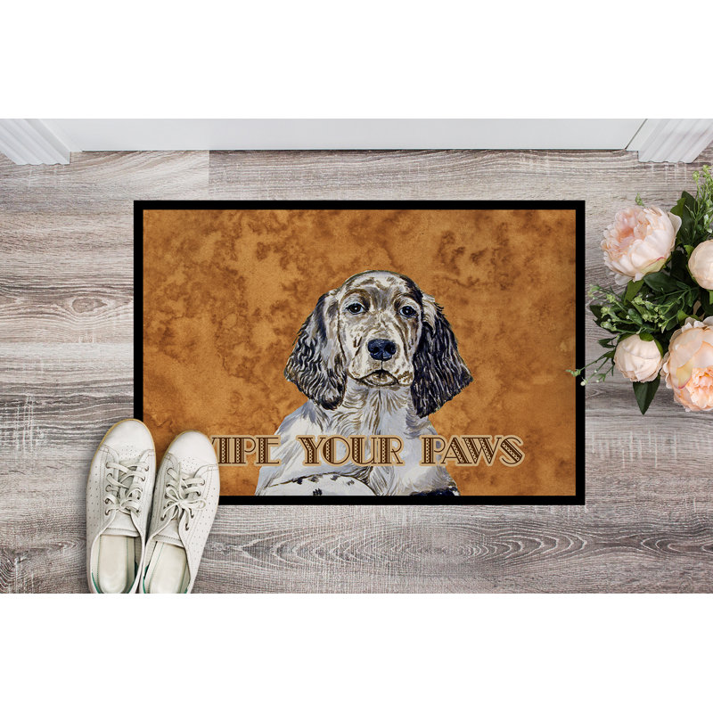 Tapis de porte d’intérieur anti-dérapant à essuie-tout English Setter, Rectangle 2 pi x 3 pi