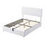 Lit plateforme tapissier avec système de rangement hydraulique - Blanc-551866429