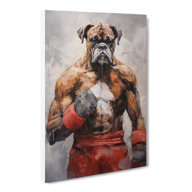 Boxer Dog Contemporary - No Frame Print, 60cm H x 40cm W x 3cm D