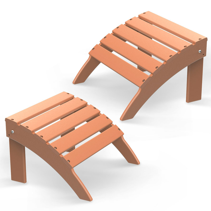 Adirondack Ottoman, HDPE Weather Resistant Adirondack Chair Footrest, Teak